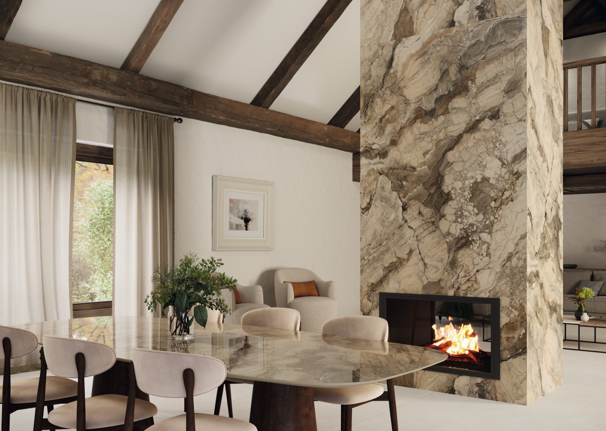 Ankara Bronce parlak Coverlam 5.6mm Porselen Plaka 120x278 - Görsel 7