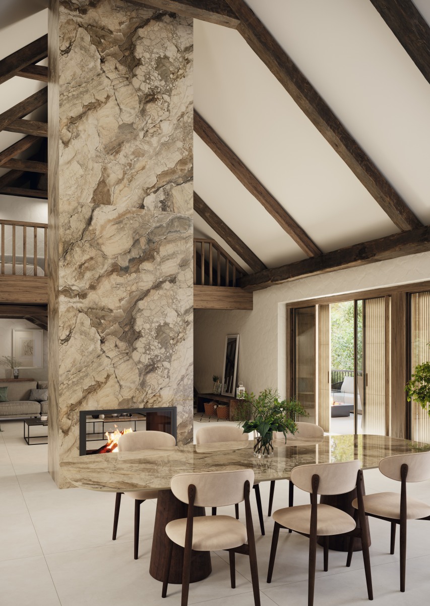 Ankara Bronce parlak Coverlam 5.6mm Porselen Plaka 120x278 - Görsel 6